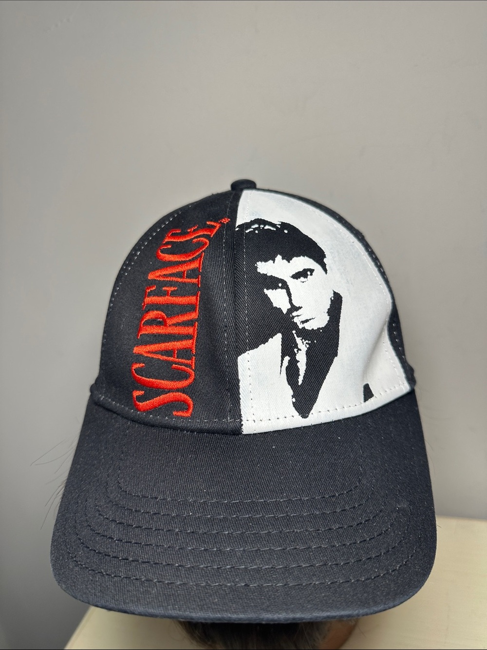 Scarface Black & White Trucker Cap with Red Logo